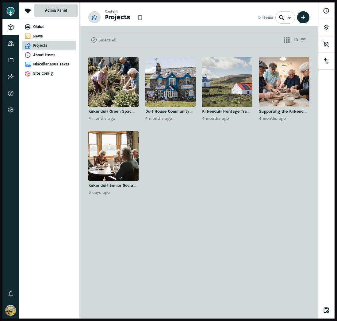 Screenshot 2: CMS Backend